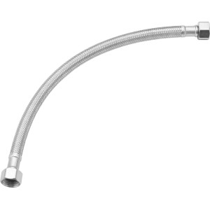 Flexschlauch aus Edelstahl, 3/8 x 3/8 Zoll, Länge 300 mm, flexibel gebogen.