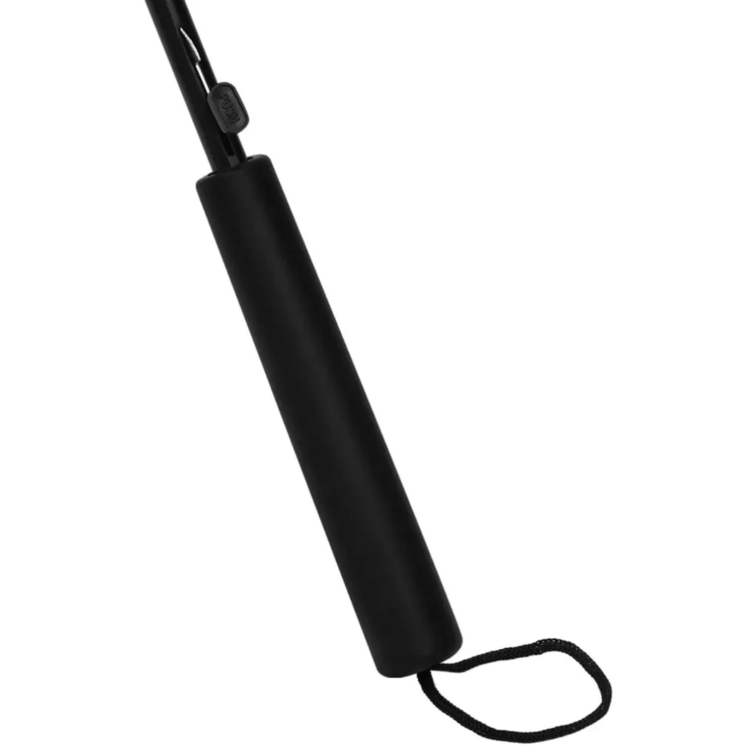 Schwarzer Griff und Schaft des vidaXL Regenschirms mit Handschlaufe und Druckknopf. Robuster Stockschirm.