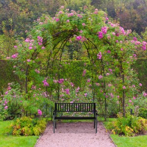 Relaxdays Gartenbank Stahl Schwarz Zweisitzer 82 cm x 127,5 cm x 59,5 cm 11,6 kg