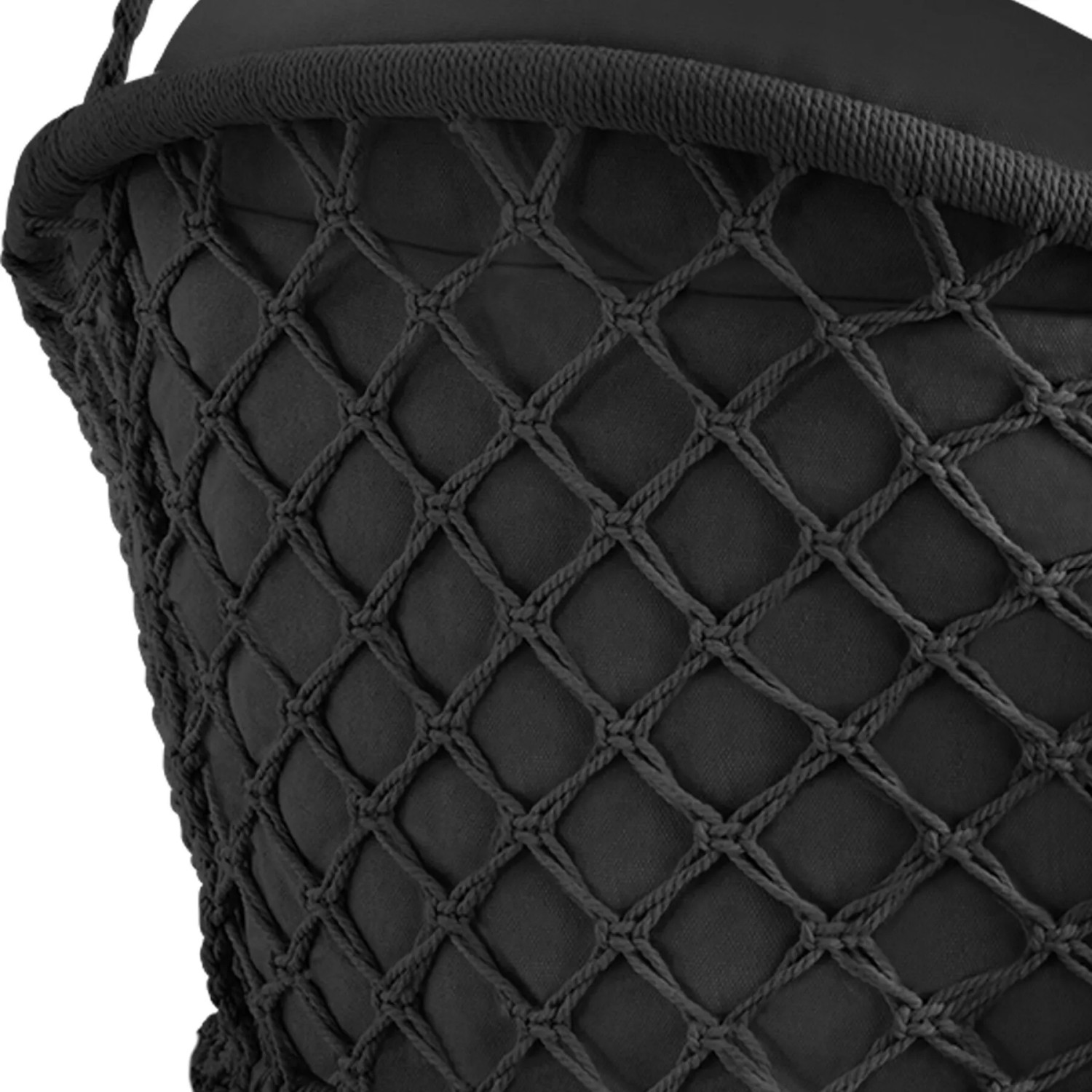 Tectake Hängesessel Samira Mit Dickem Sitzkissen Stabile Halteseile 81 x 80 x 139 cm Schwarz_10