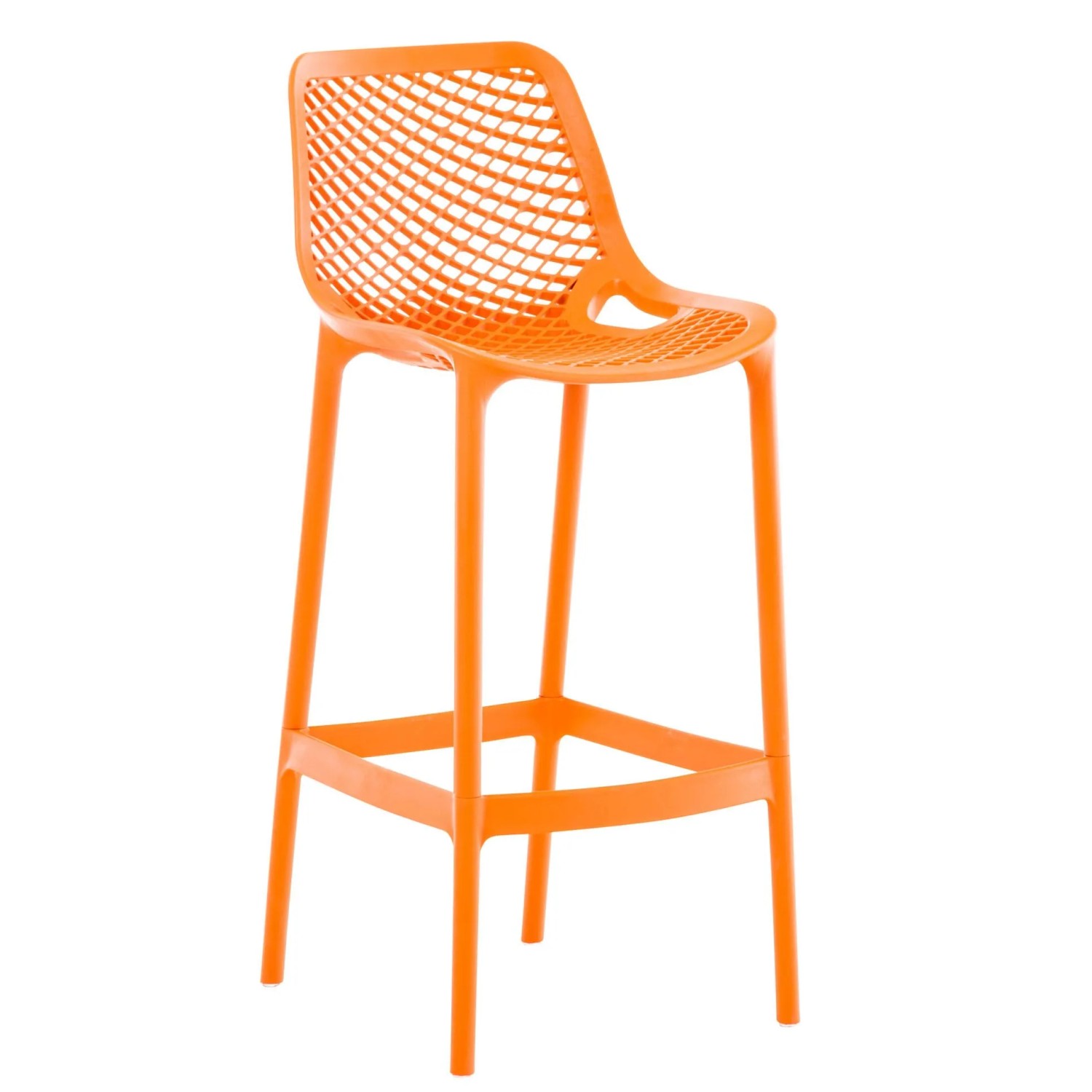 DELUKE Barhocker Modern Orange LORL Kunststoff 105x45x53cm Barhocker Mit Lehne Tresenhocker Barstuhl Thekenhocker