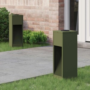 vidaXL Solar LED Wegeleuchte 2 Stk Olive Grün Kalt Gewalzter Stahl 879712