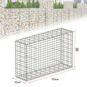 KARAT Gabionenkorb Lenox Steinkorb Zaun Sichtschutz Verzinkt 100 x 80 x 30 cm