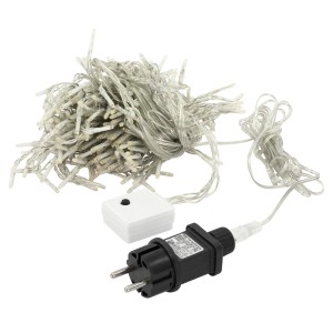 ECD Germany LED Lichtervorhang 2x1,5m mit 240 kaltweißen LEDs und 12 Funktionen für Weihnachtsdekoration.