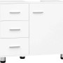Weißer EUGAD Waschbeckenunterschrank mit 3 Schubladen und 1 Tür. Moderner Badschrank 70x60x30 cm für Stauraum.