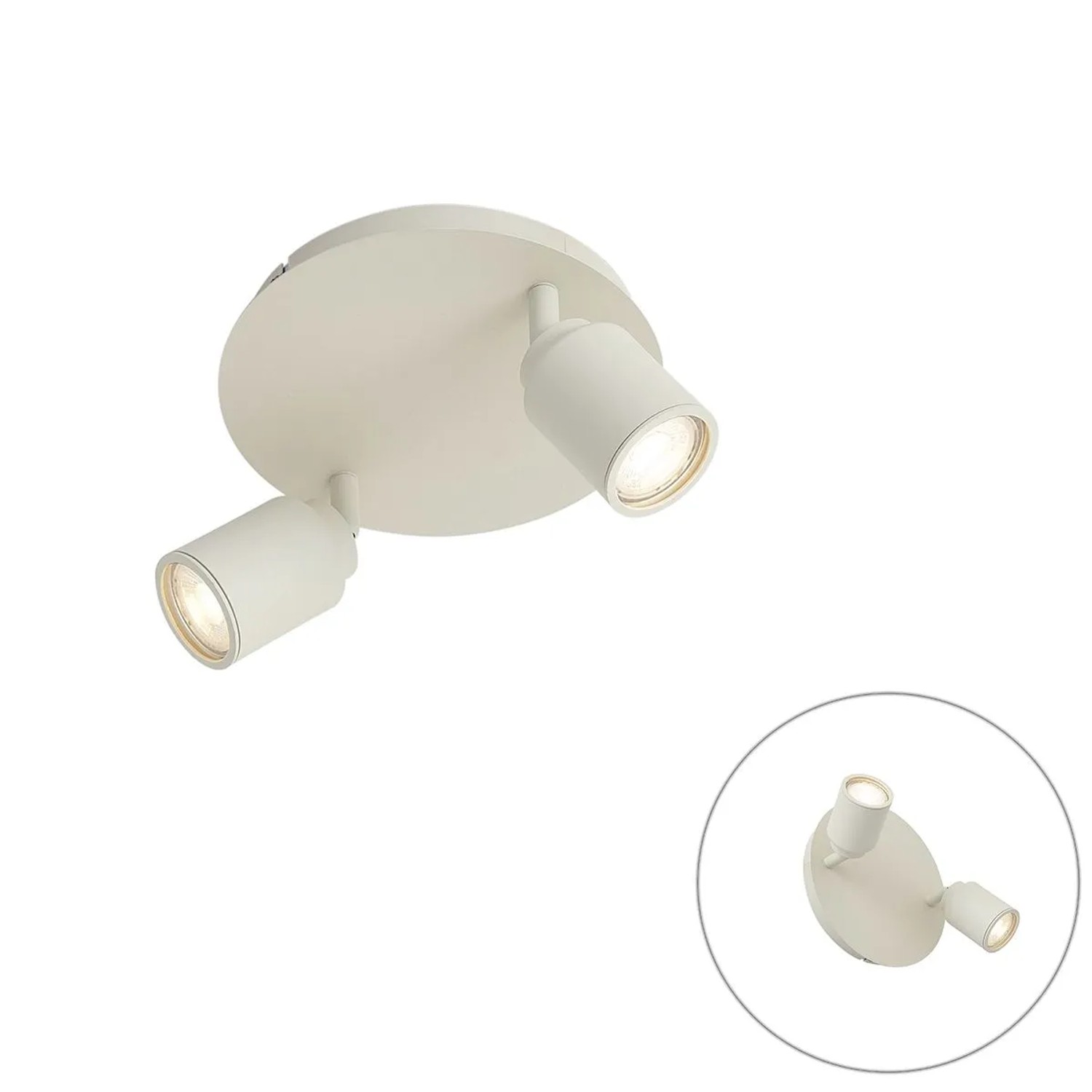 QAZQA Moderner Badezimmer-Spot Beige 2-Lichter IP44 Ducha