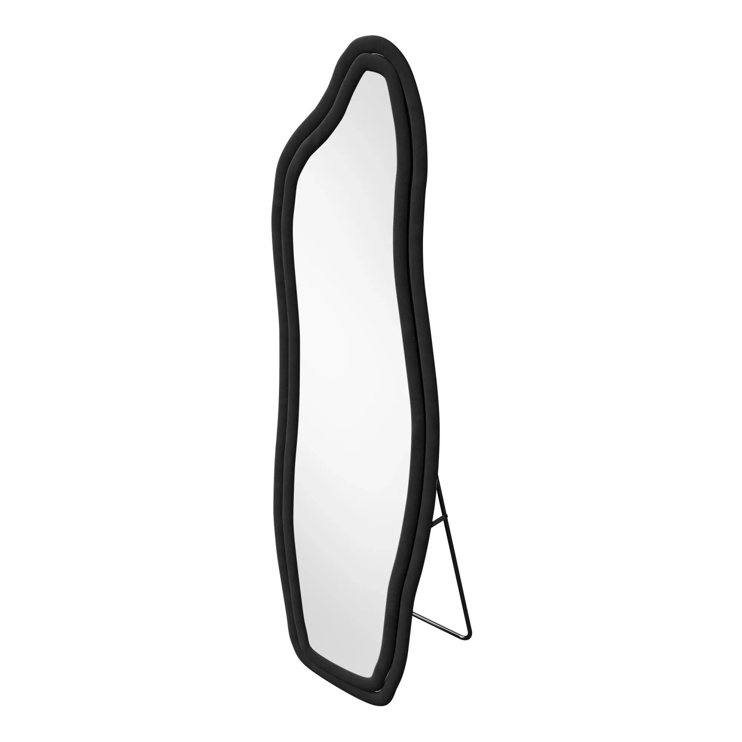 PXloue Ganzkörperspiegel 140x45cm Standspiegel mit Samtrahmen in Schwarz