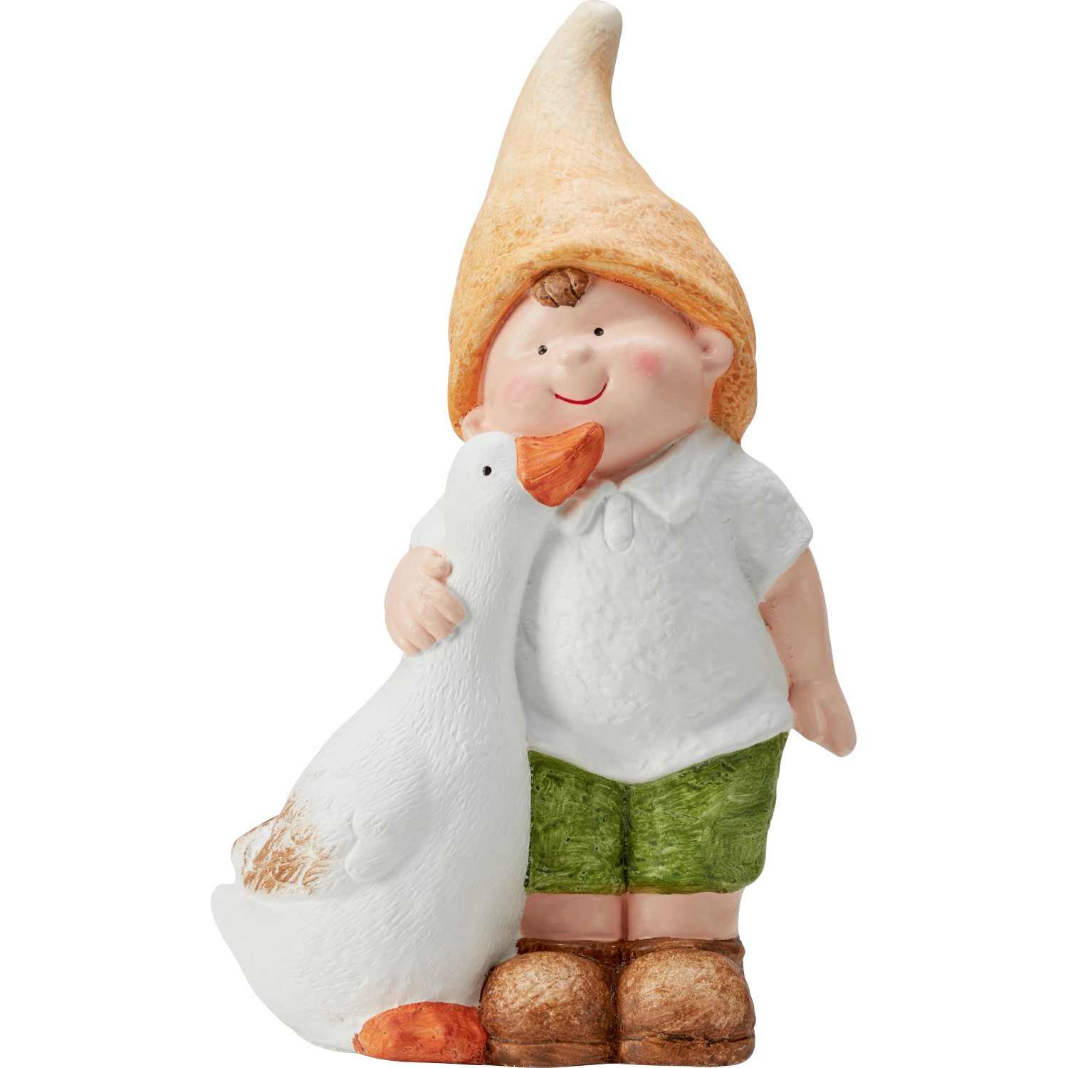 Deko-Figur Junge mit Gans im Arm 23 cm x 12 cm x 38,5 cm
