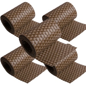 NYVI Polyrattan Sichtschutzstreifen, 5 Rollen, braun. Zubehör für Zaunbau & Sichtschutz.