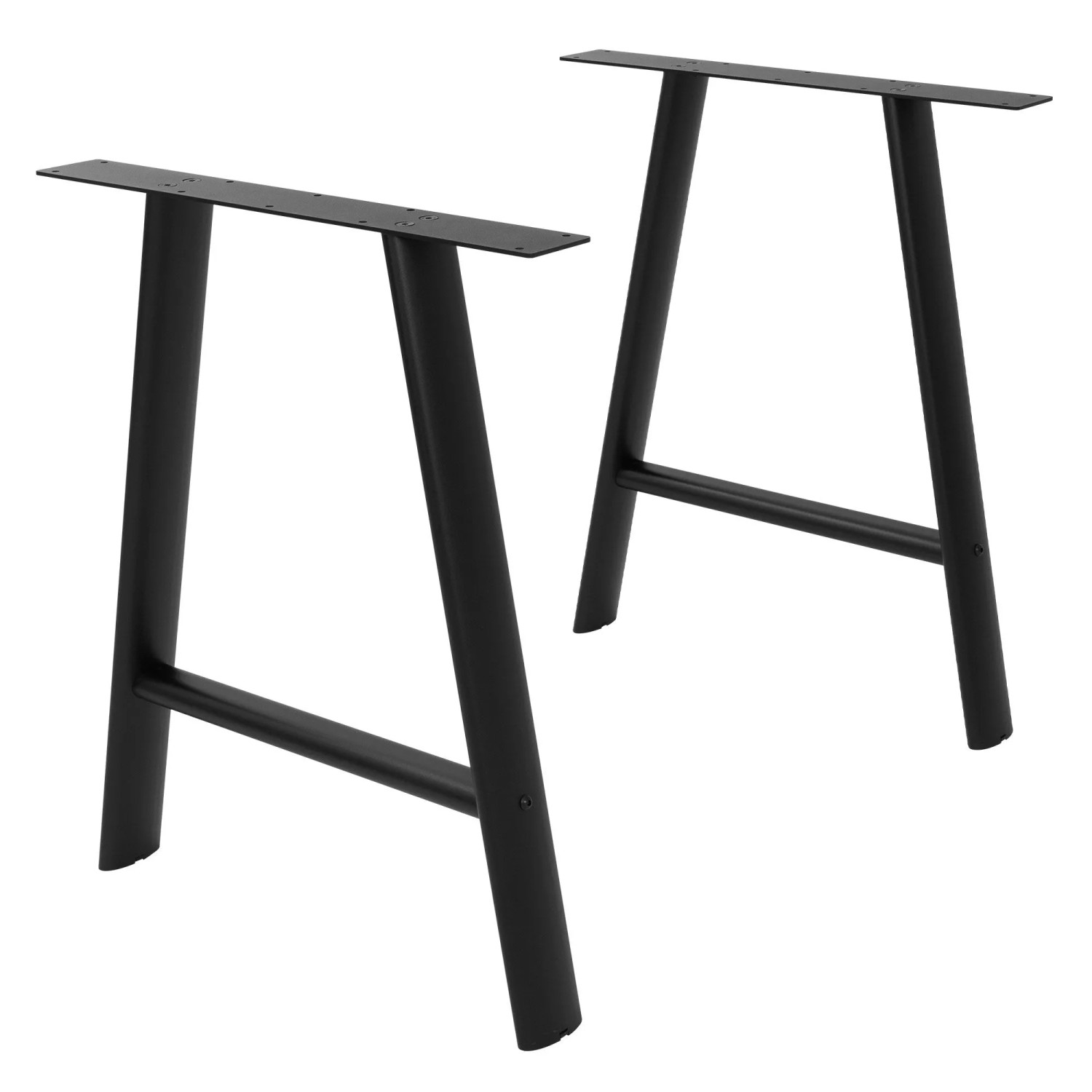 ML-Design Tischbeine Metall Schwarz 2er Set 60x72 cm Oval Tischgestell A-Form aus Stahl