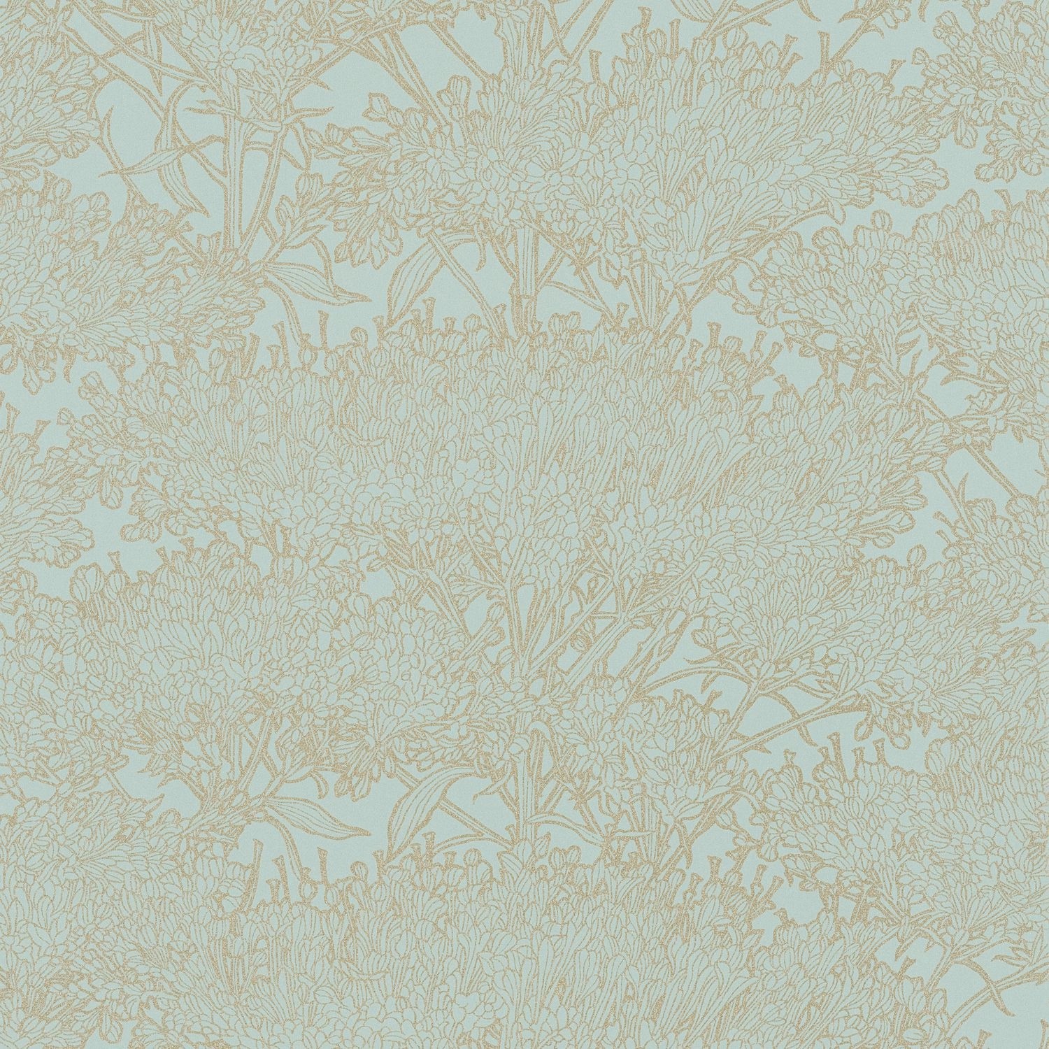 PROFHOME 369722-GU Natur Tapete Floral Matt Blau Grün Gold 0,53 m x 10,05 m günstig online kaufen