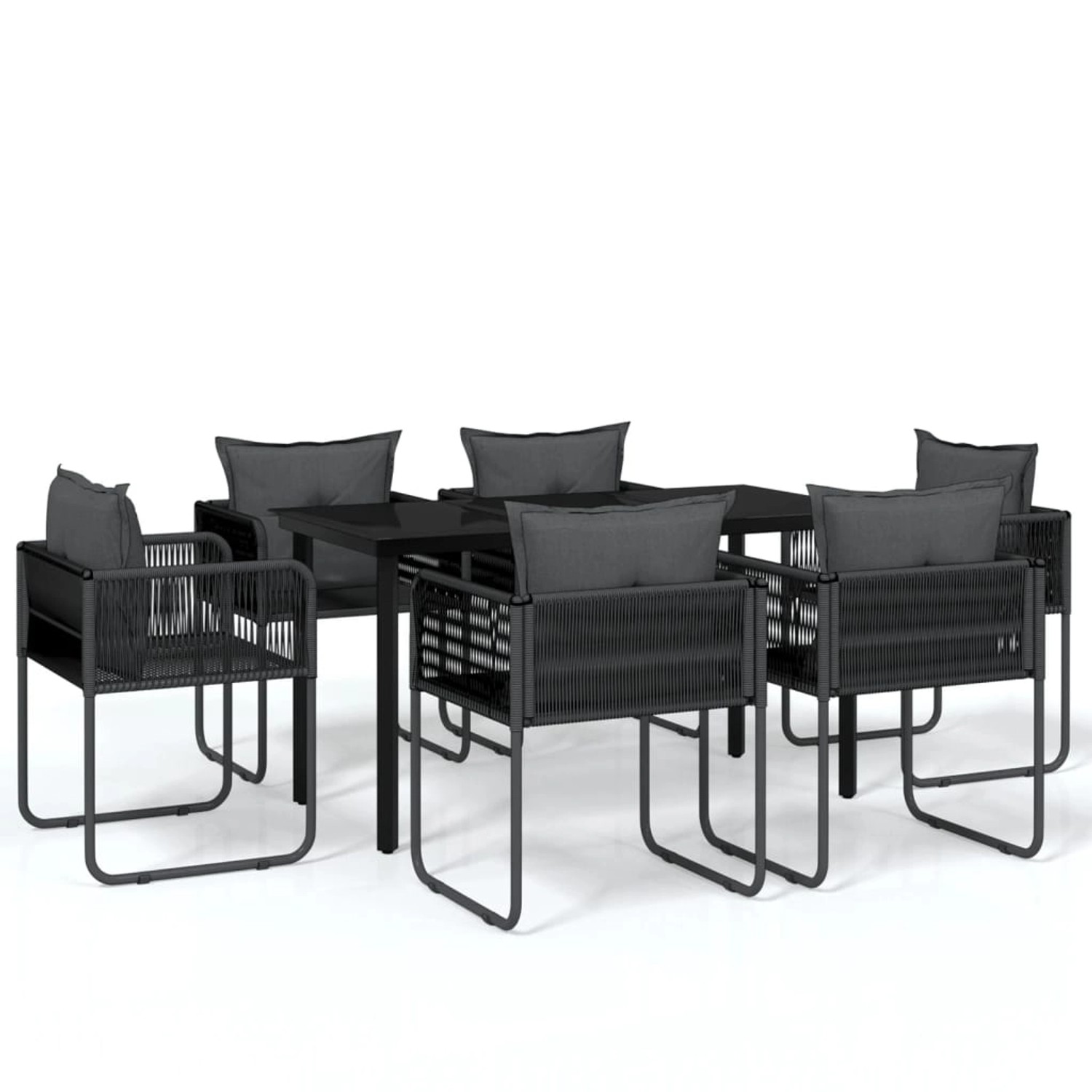vidaXL 7-Tlg Garten-Essgruppe Schwarz 3099080 günstig online kaufen