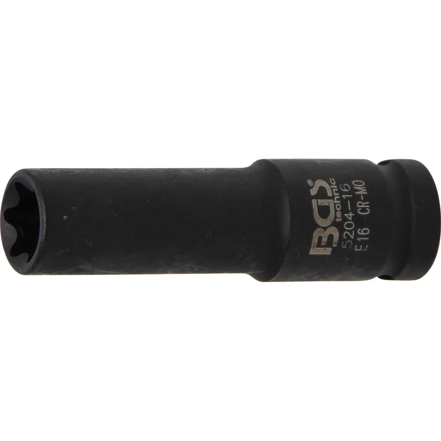 BGS Kraft Steckschlüssel Einsatz E Profil  Tief Antrieb Innenvierkant 12 5 Mm  1 2 Zoll  SW E16 Mm 5204 16