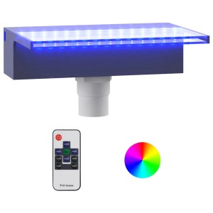 VidaXL Wasserfall-Element 30cm mit RGB LEDs und Fernbedienung für Gartenbrunnen.