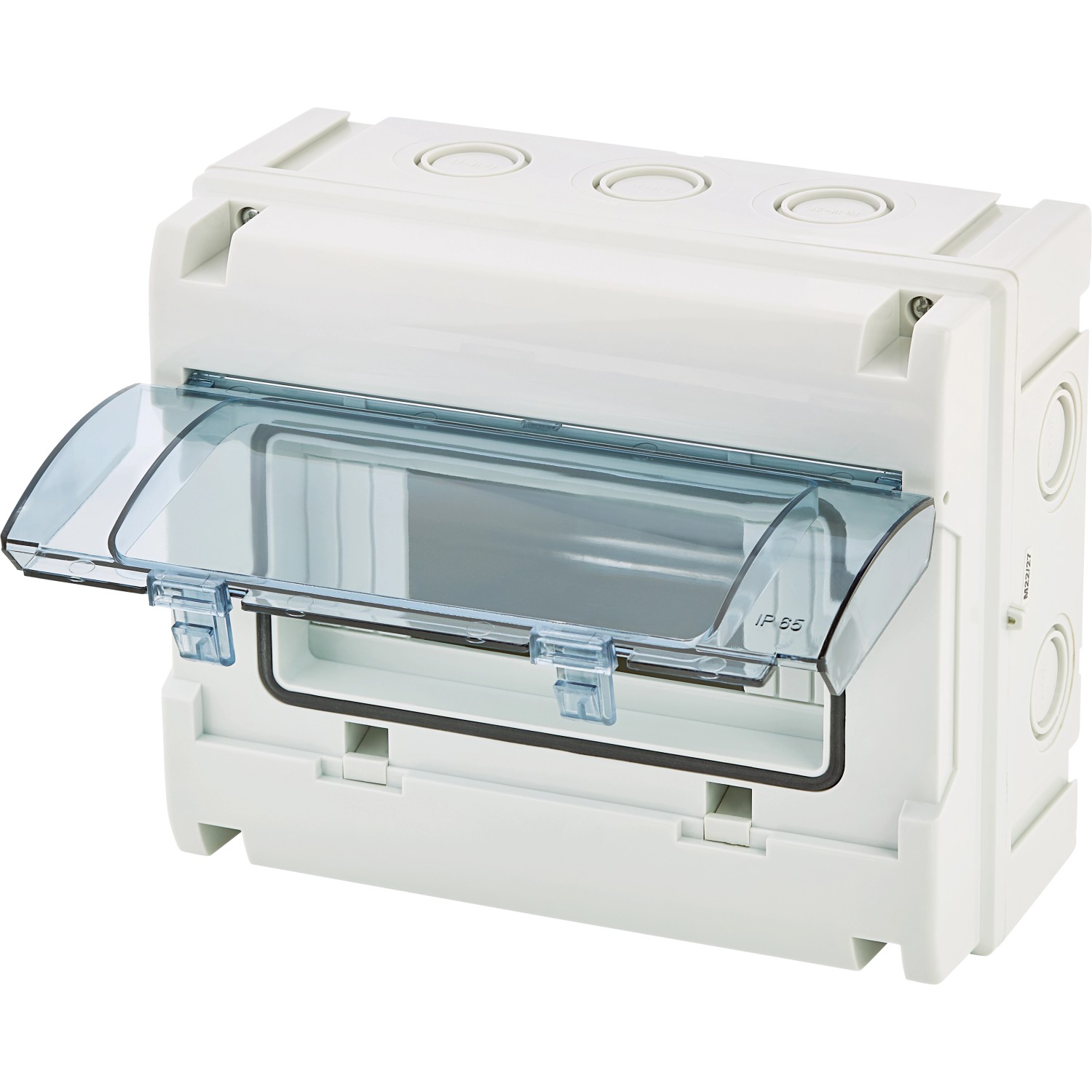 Aufputz Kleinverteiler mit transparenter Tür, 8 TE, 17x21x10,6 cm, für Elektroinstallationen.