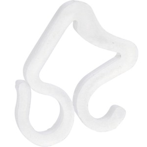Weißer Dachrinnenhaken aus Kunststoff für Lichterketten, 50er Set.