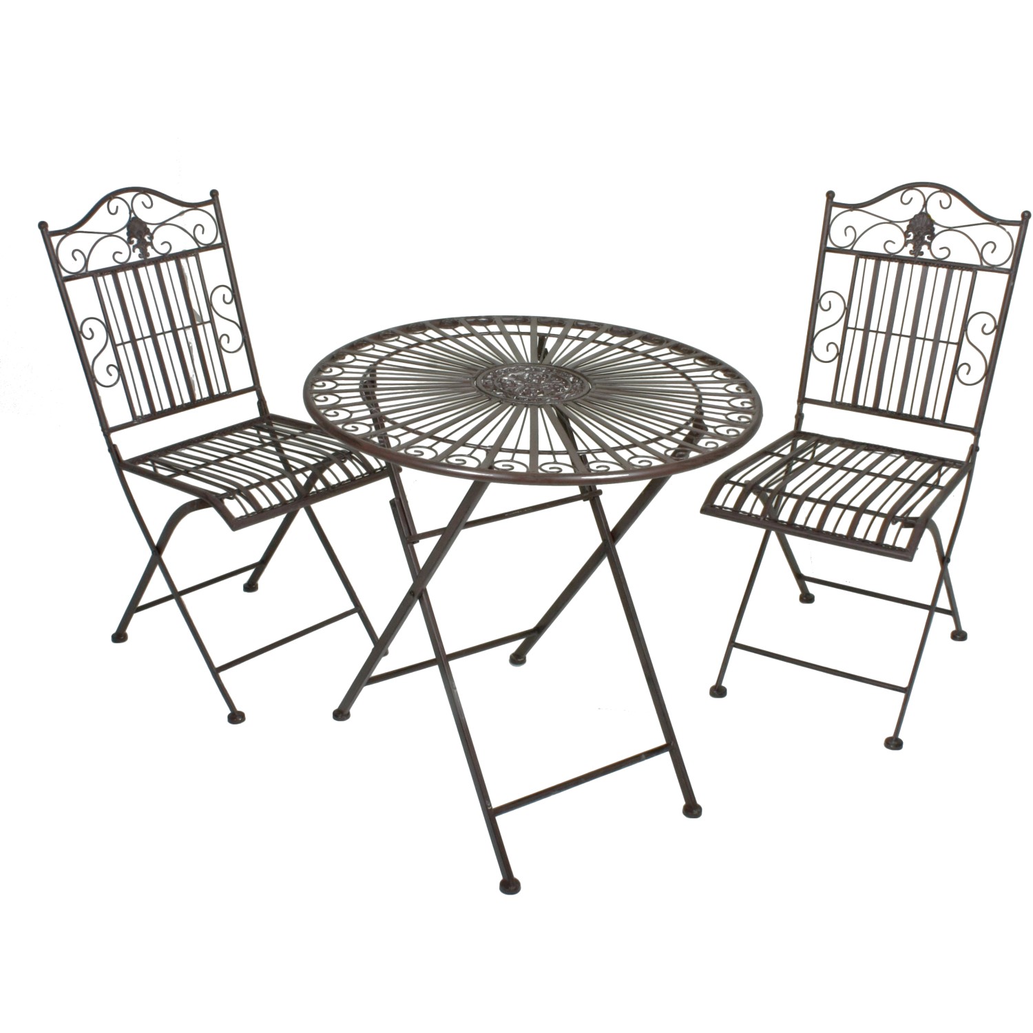 Garden Pleasure Balkon-Set Mangan Ø 70 cm x 73 cm Schwarz-Braun