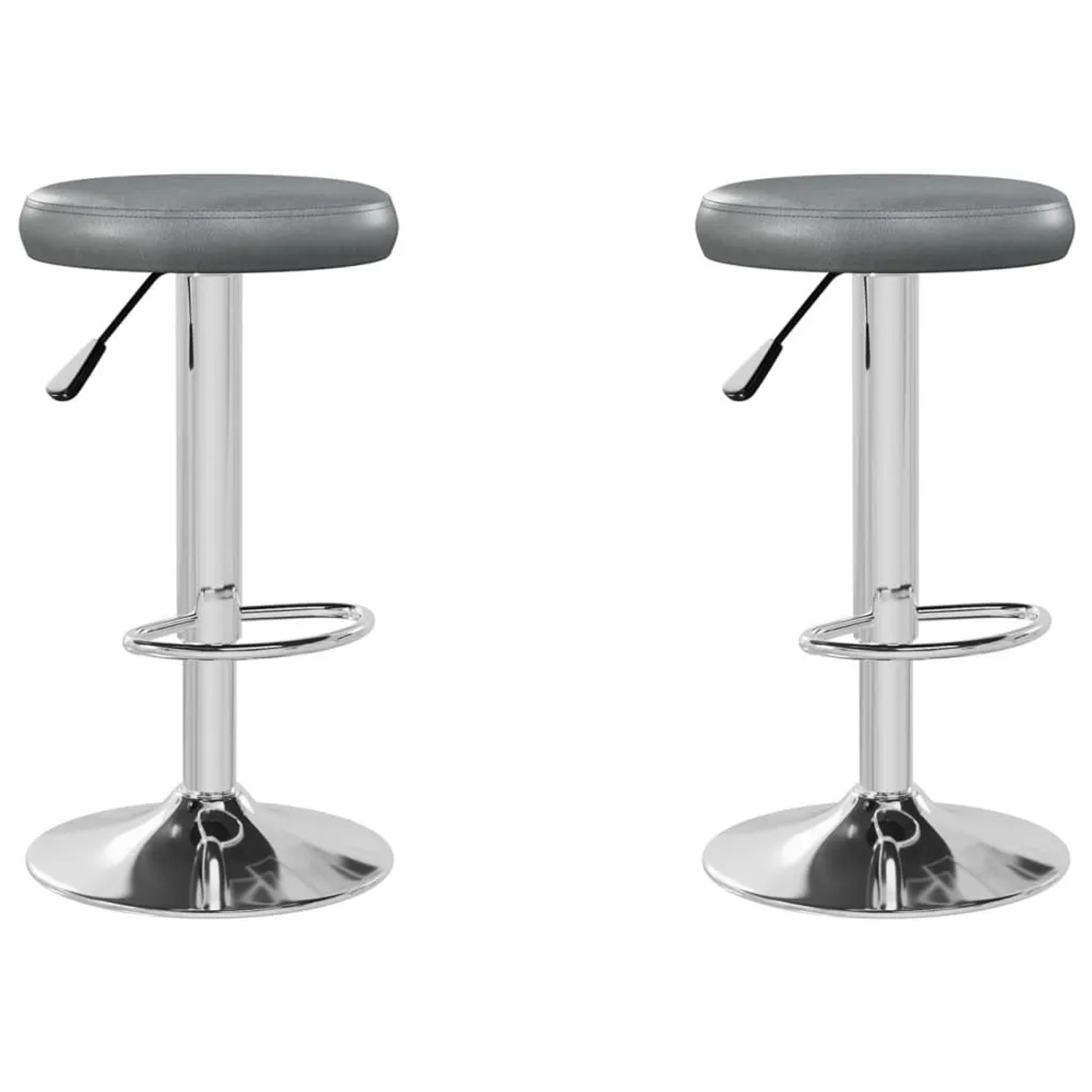 vidaXL Barhocker 2 Stk Grau Kunstleder 333102