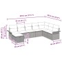 vidaXL Garten-Sofa-Set 8-tlg braun Poly Rattan mit Maßen und Kissen.