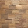 Holzverblender UltraWood Big Square in Braun, Teakholz-Optik für die Wandgestaltung im Innenbereich.