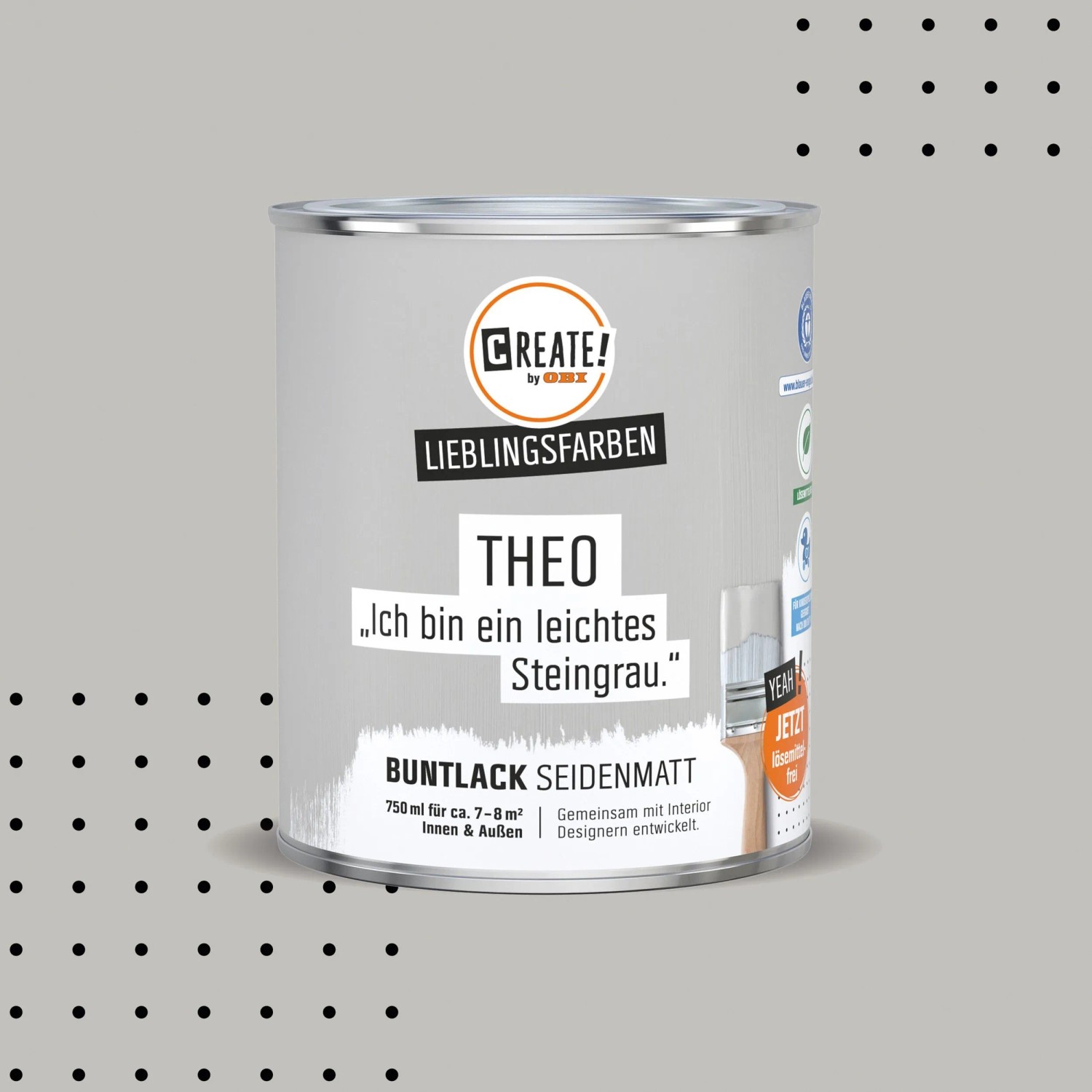 CREATE! by OBI Buntlack Lieblingsfarbe Theo Steingrau Seidenmatt 0,75,