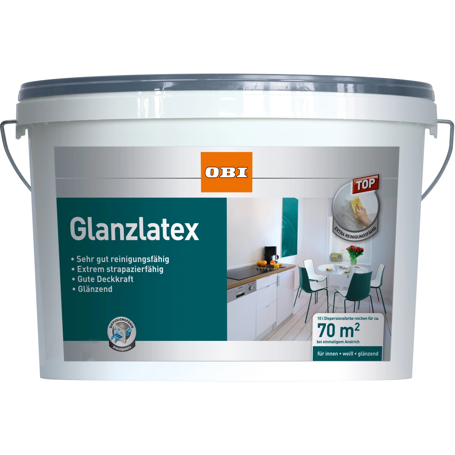 OBI Glanzlatex Weiß glänzend 10 l