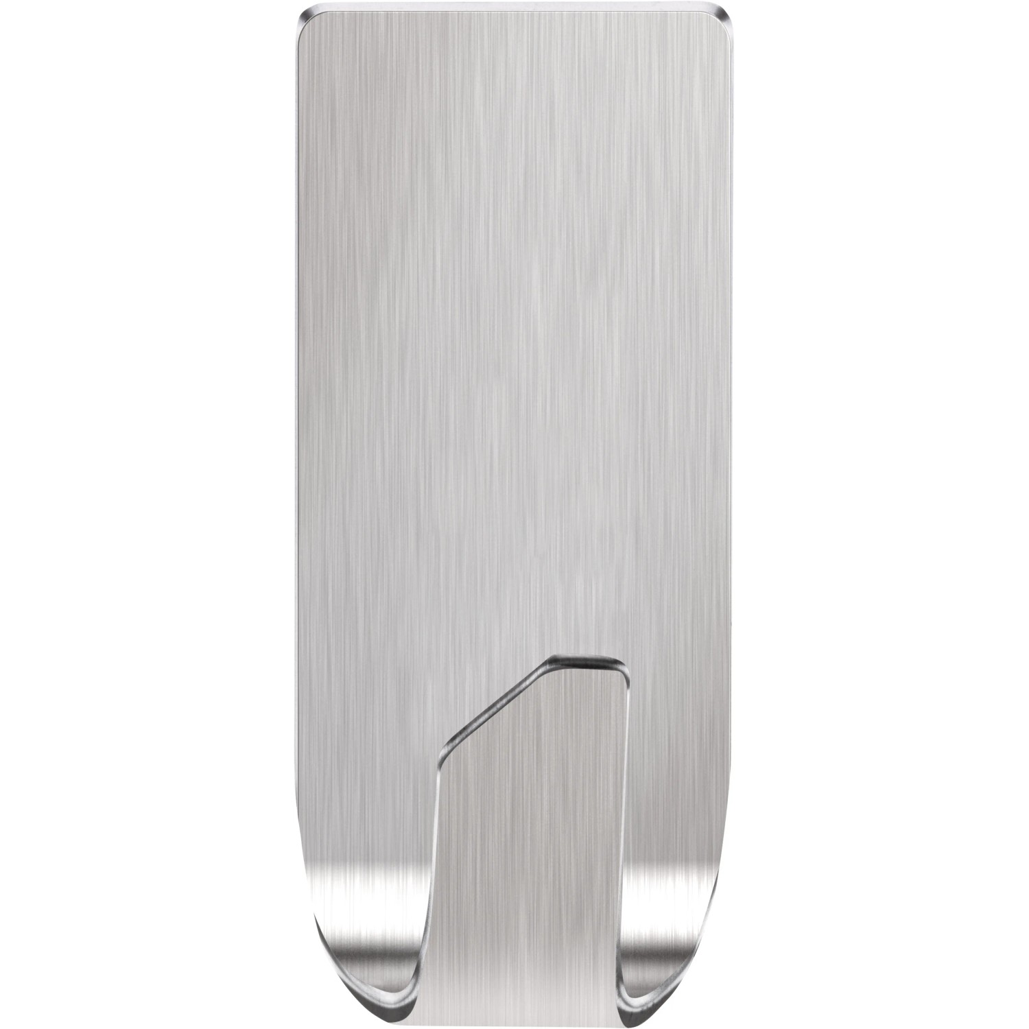 Tesa Powerstrips Haken Waterproof Zoom Edelstahl, kleiner Klebehaken für Bad und Küche.