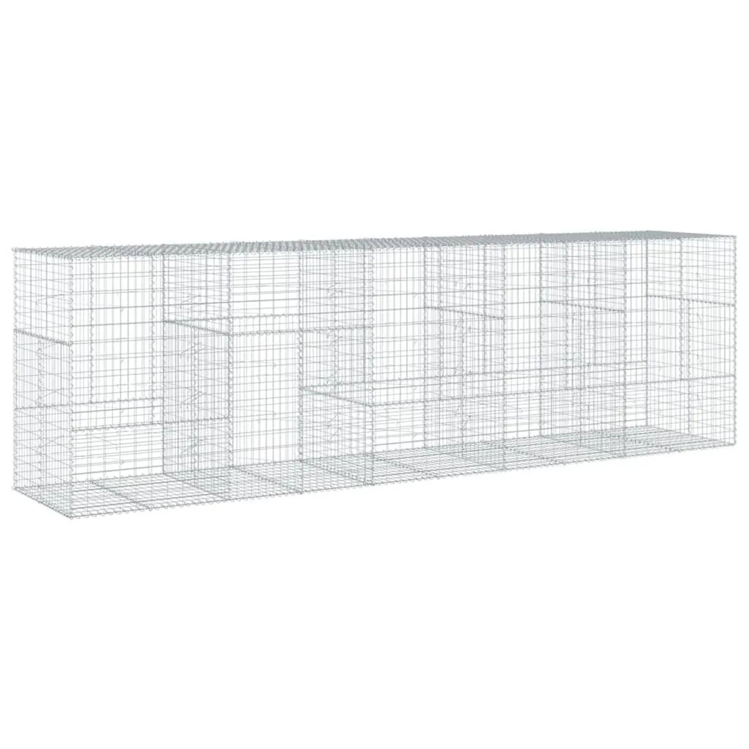 vidaXL Gabione mit Deckel 500x100x150 cm Verzinktes Eisen 3295217