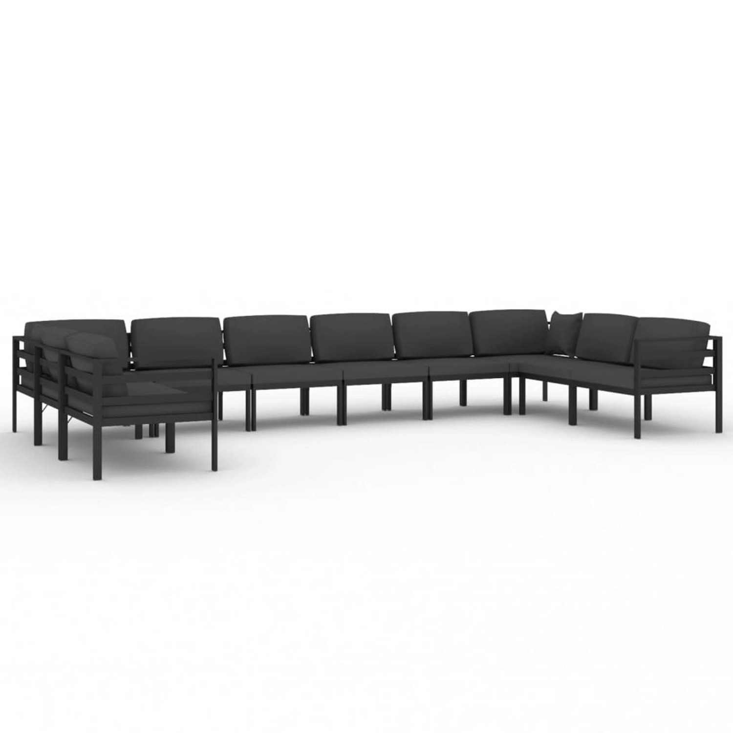 Vidaxl 10-tlg. Garten-lounge-set Mit Kissen Aluminium Anthrazit günstig online kaufen