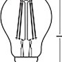 Ledvance Smart+ Filament Leuchtmittel, E27, 6W, Grau, mit Maßangaben (d, l)