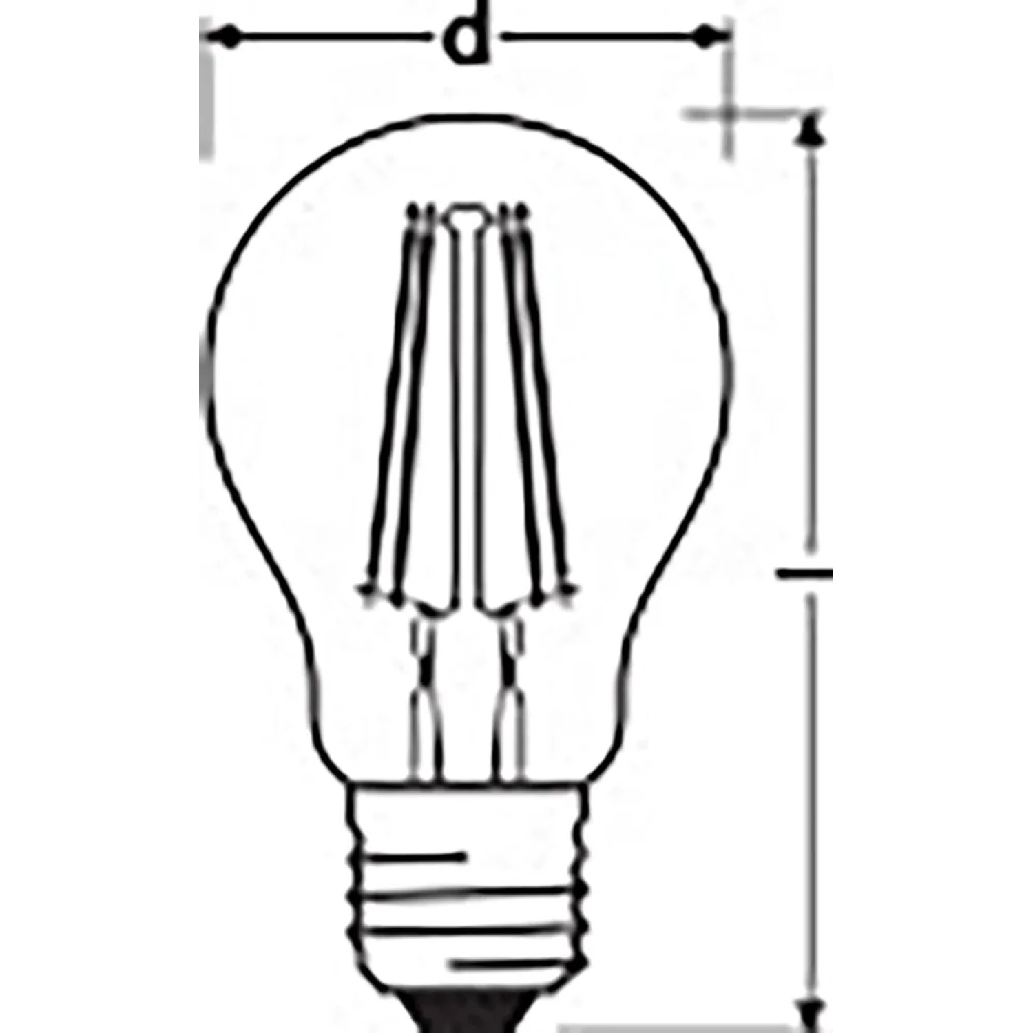 Ledvance Smart+ Filament Leuchtmittel, E27, 6W, Grau, mit Maßangaben (d, l)