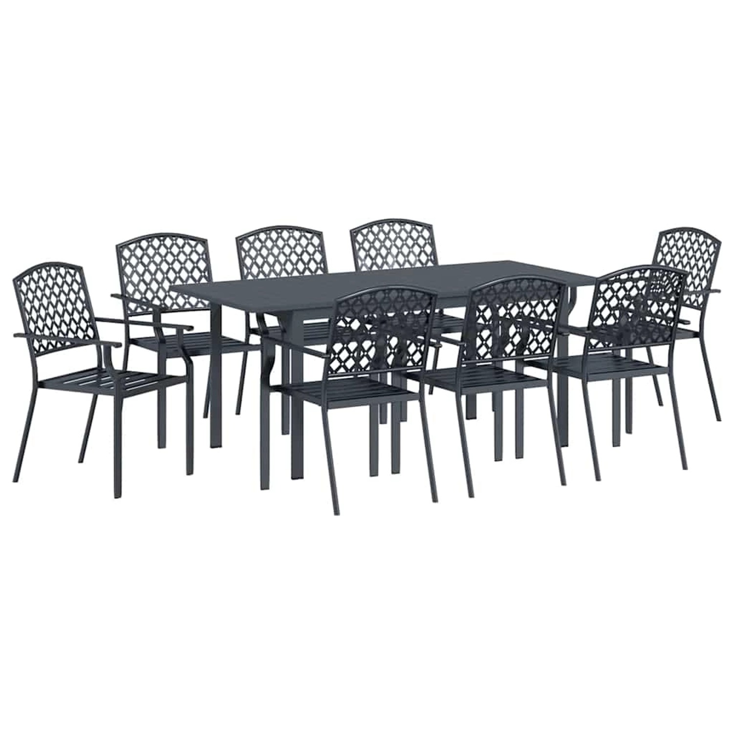 vidaXL Garten Essgruppe 9-Tlg Anthrazit Stahl 3378819 günstig online kaufen