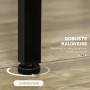 Detailaufnahme: Schwarzes Metallbein mit verstellbarem Fuß des HOMCOM Bartisch-Sets.