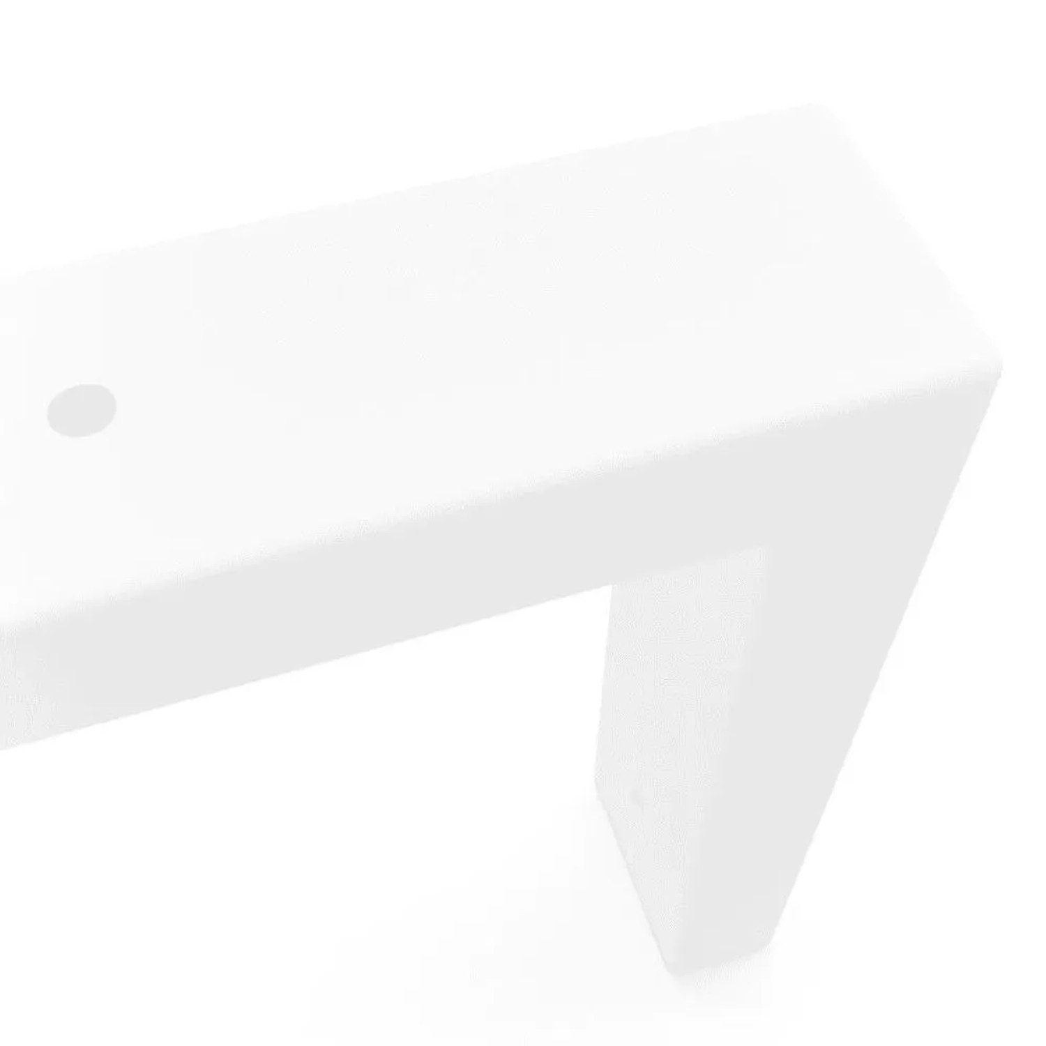 Weiße HEVVA Schwerlast Regalhalterung MAIN aus Metall, 15 cm tief, mit matter Pulverbeschichtung und Schraubloch.