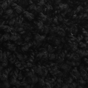 Detailaufnahme: Schwarzer Shaggy Teppich Barcelona, weicher Flor, nach Maß konfigurierbar.