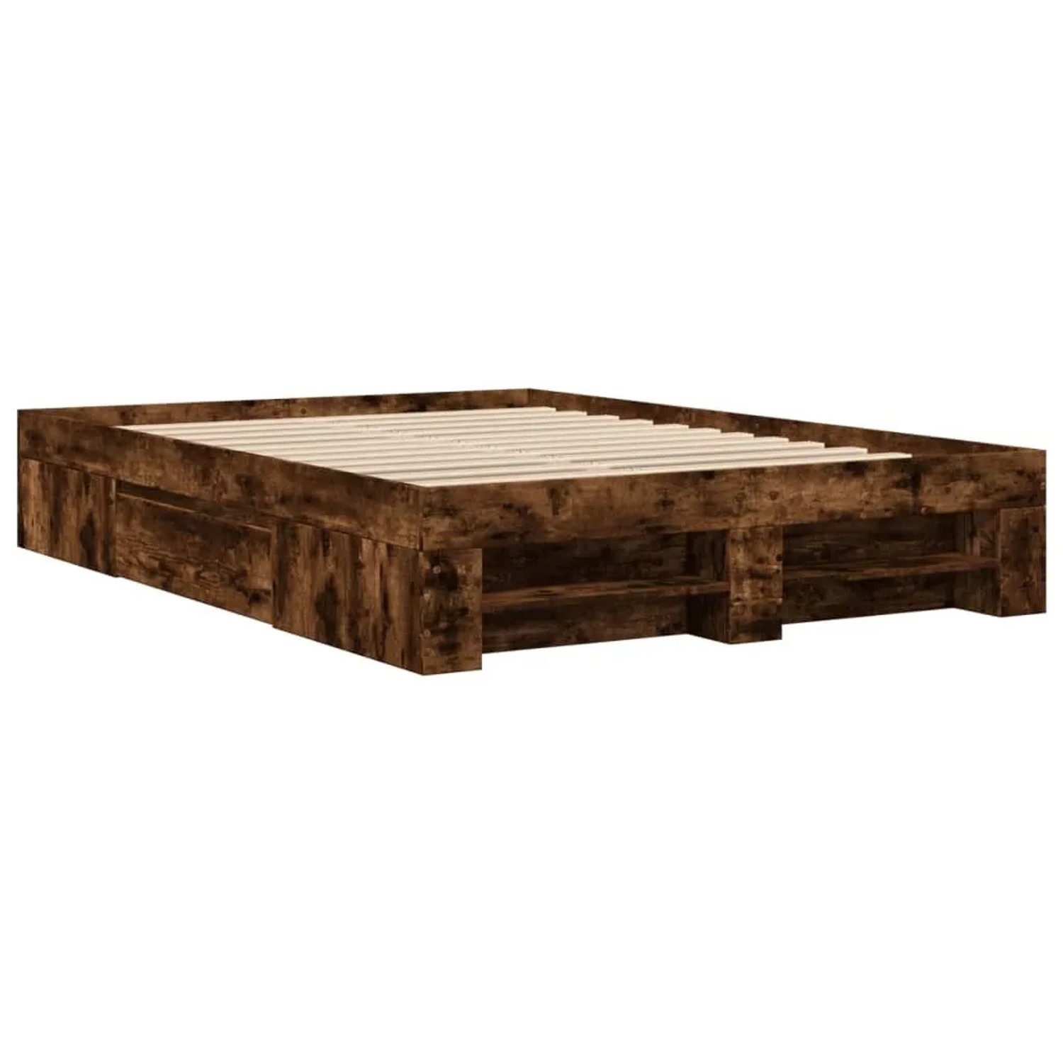 vidaXL Bettgestell Räuchereiche 135x190 cm Holzwerkstoff 3295510 günstig online kaufen