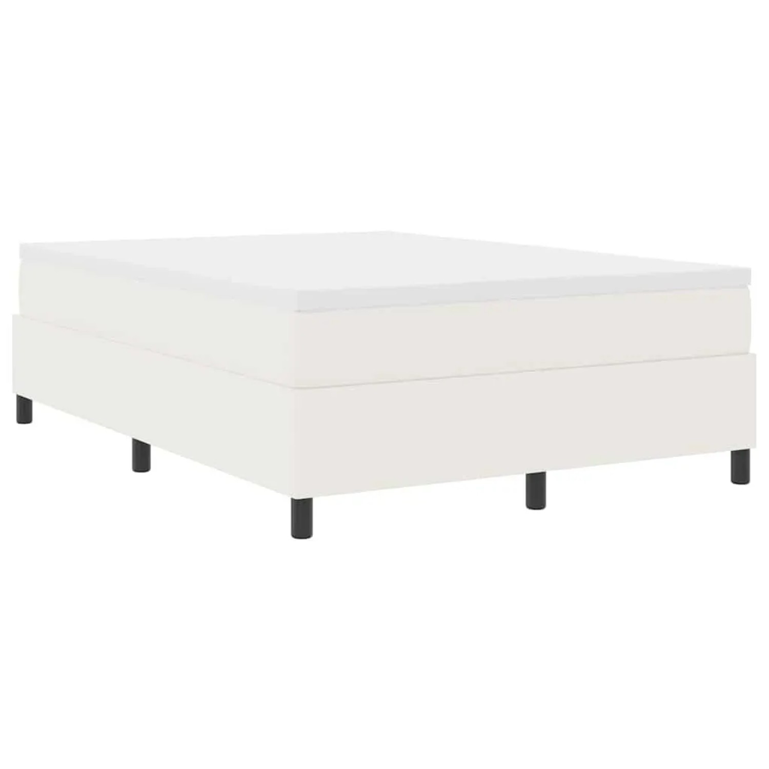 vidaXL Boxspringbett Creme und Weiß 140 x 200 cm Cordstoff 3337469