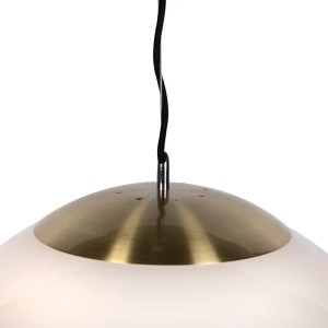 QAZQA Skandinavische Hängelampe Opalglas 50 cm Ball 50