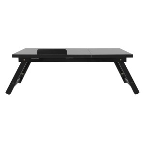 Schwarzer, klappbarer ML-Design Laptoptisch aus Bambus, höhenverstellbar.