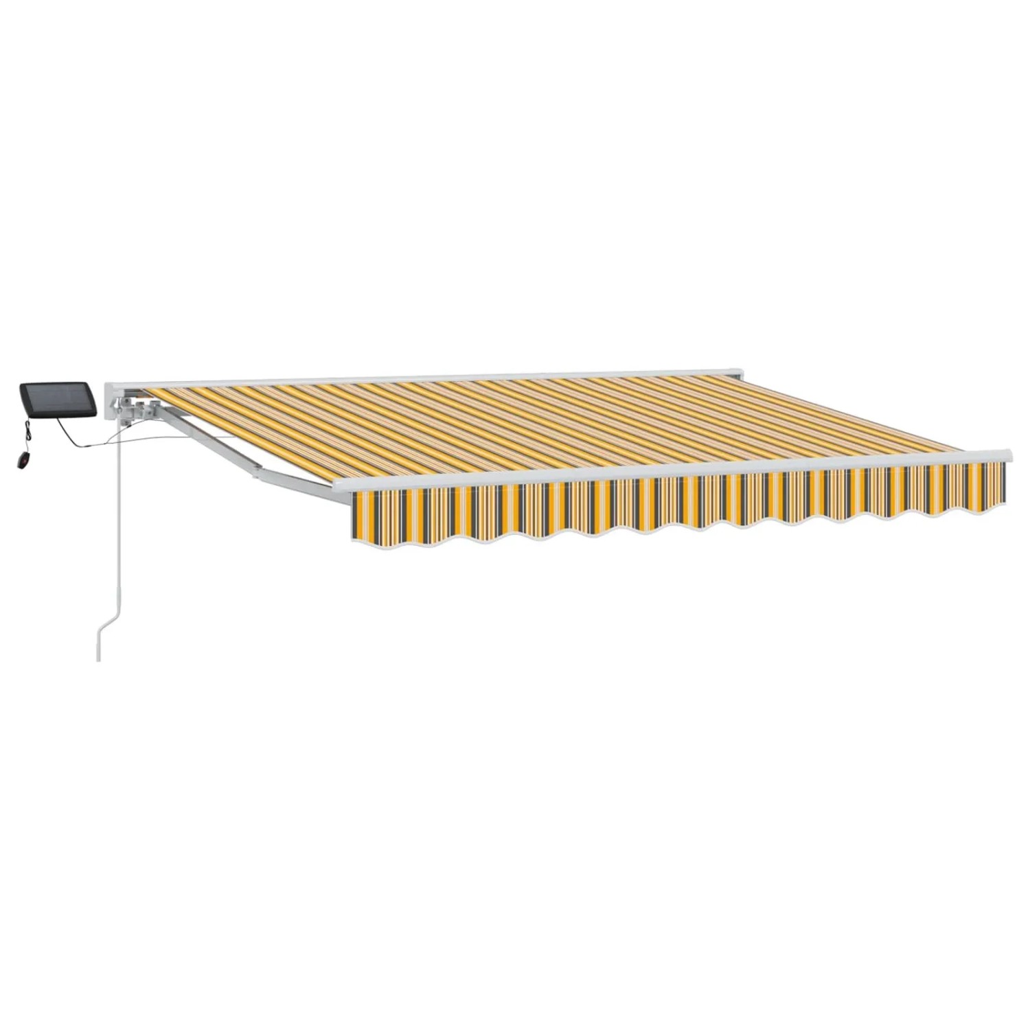 vidaXL Manueller Markisenrahmen mit LEDs Gelb Grau und Weiß 2,5 x 2 m 3420507