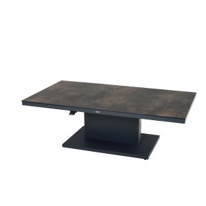 Rechteckiger Siena Garden Gartentisch Talina in Titan, 90x160 cm, mit HPL-Tischplatte und Aluminiumgestell.