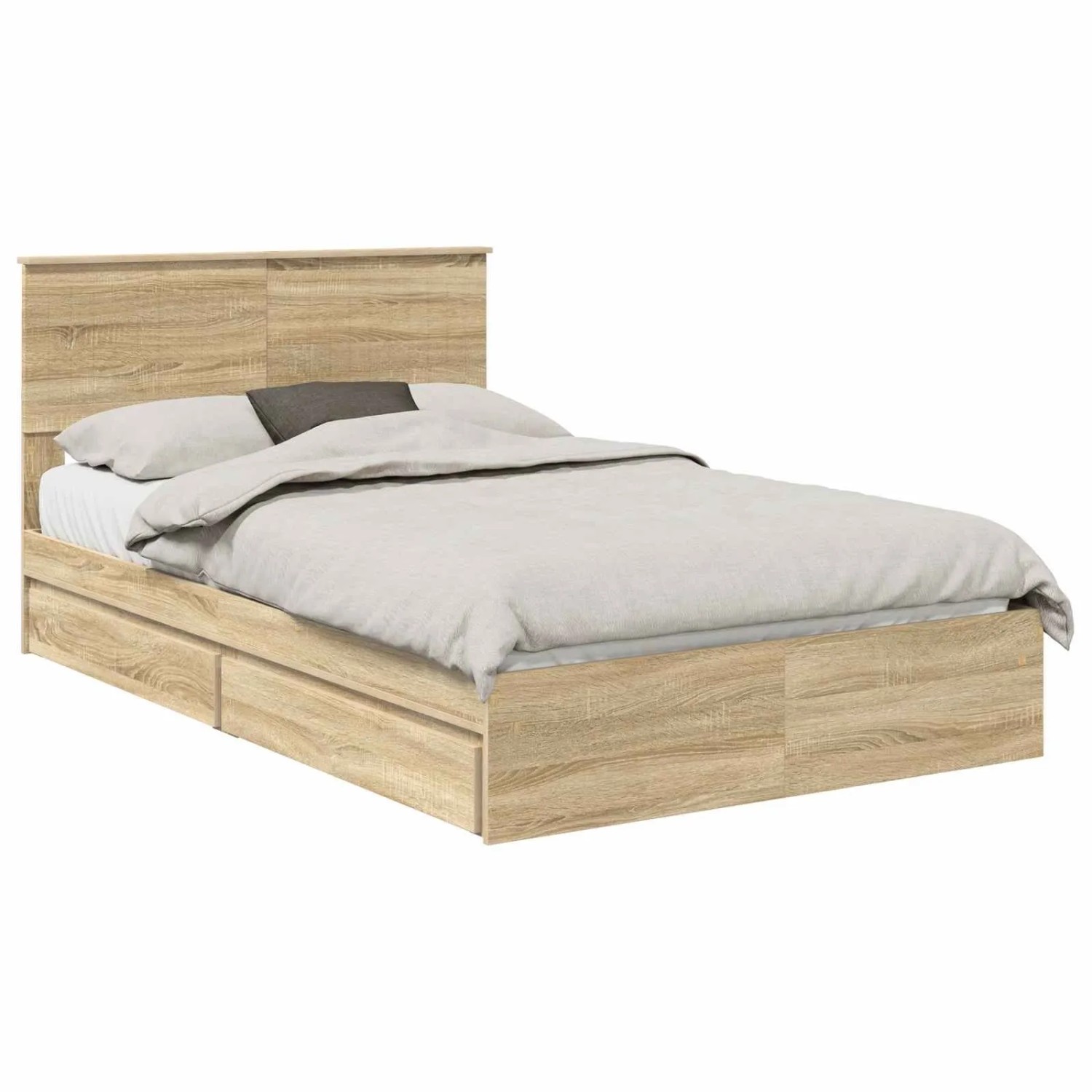 vidaXL Stauraumbett Sonoma-Eiche 120 x 190 cm Holzwerkstoff 3410821 günstig online kaufen