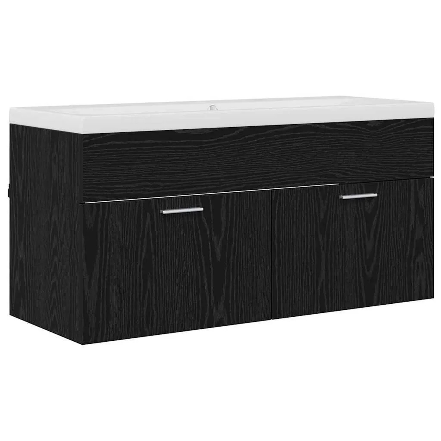 vidaXL Badezimmerschrank Schwarz Eichen-Optik 100 x 38,5 x 46 cm 3416131 günstig online kaufen
