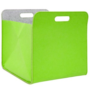 DuneDesign Aufbewahrungsbox 2er Set, Apfelgrün, 33x38x33cm, Filzbox für Regale.
