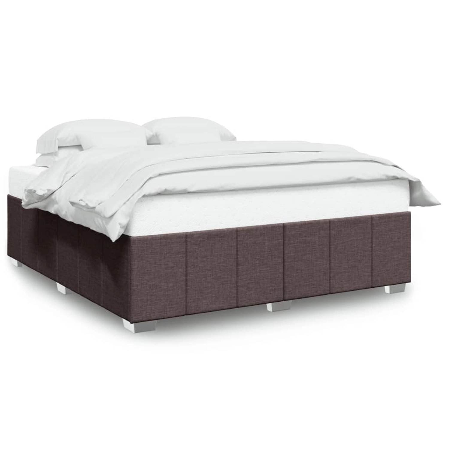vidaXL Bettgestell ohne Matratze Dunkelbraun 200x200 cm Stoff 3284863 günstig online kaufen
