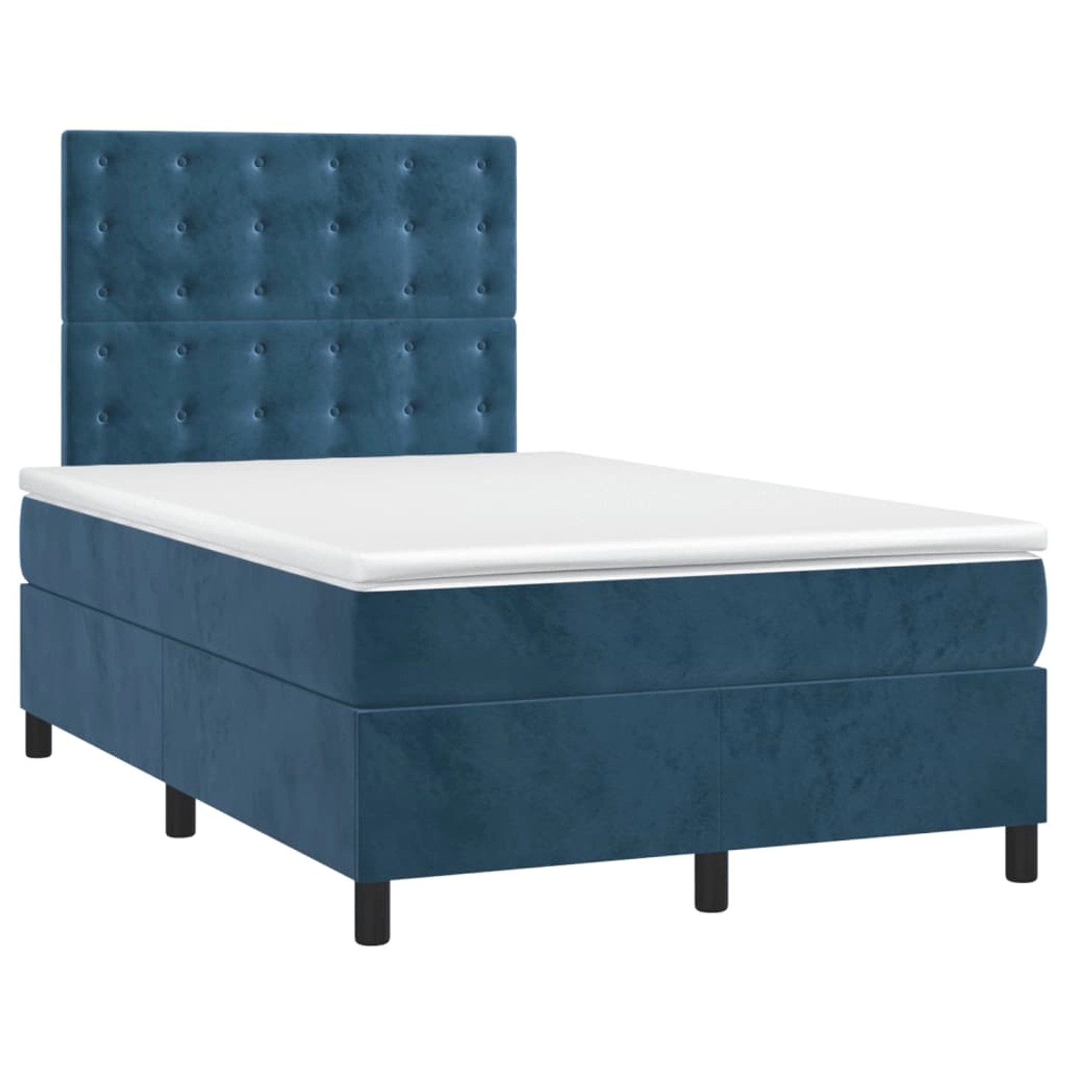vidaXL Boxspringbett mit Matratze & LED Dunkelblau 120x200 cm Samt 3136357 günstig online kaufen