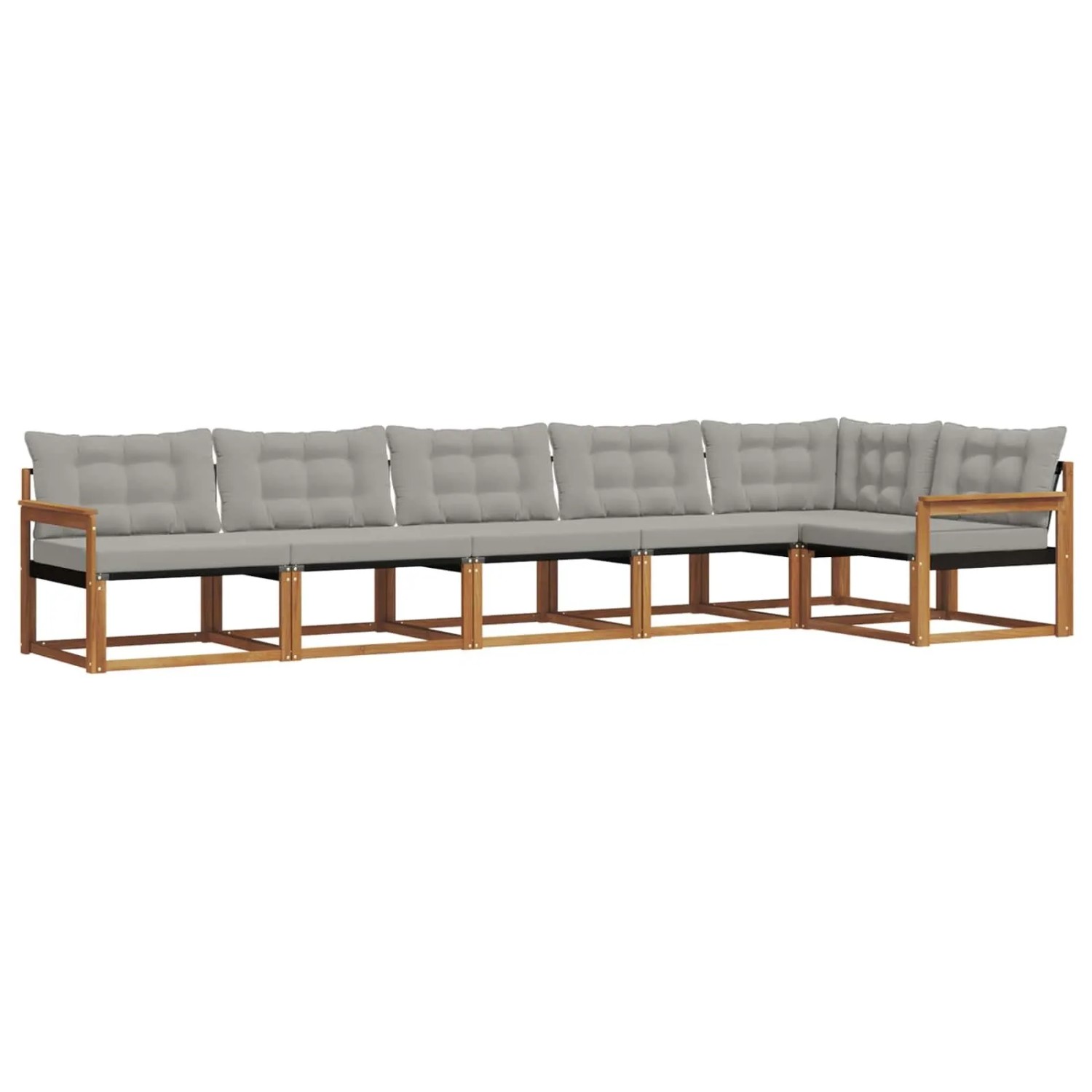 vidaXL Outdoor-Sofagarnitur mit Kissen 6-Tlg Natur und Hellgrau 3369498