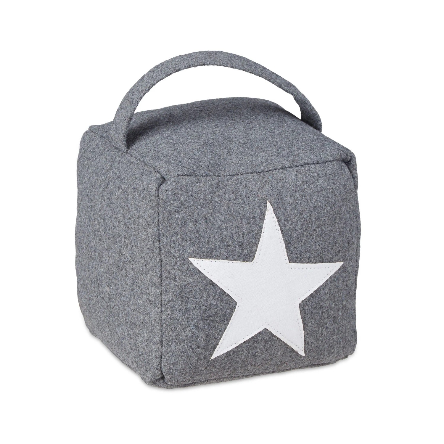 Relaxdays Türstopper Stern Polyester Dunkelgrau mit Griff 20 cm x 15 cm x 15 cm 1,3 kg