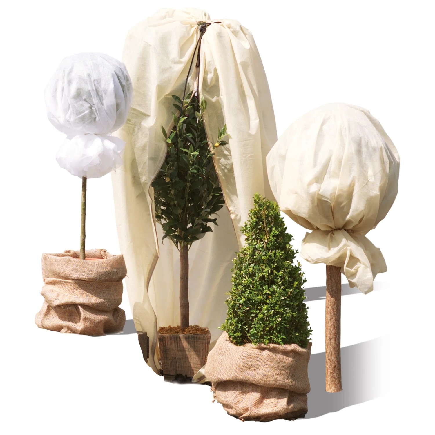 Winterschutz Jutesäcke im Duo-Pack für Pflanzen: Natürlicher Schutz vor Frost und Wind im Garten.