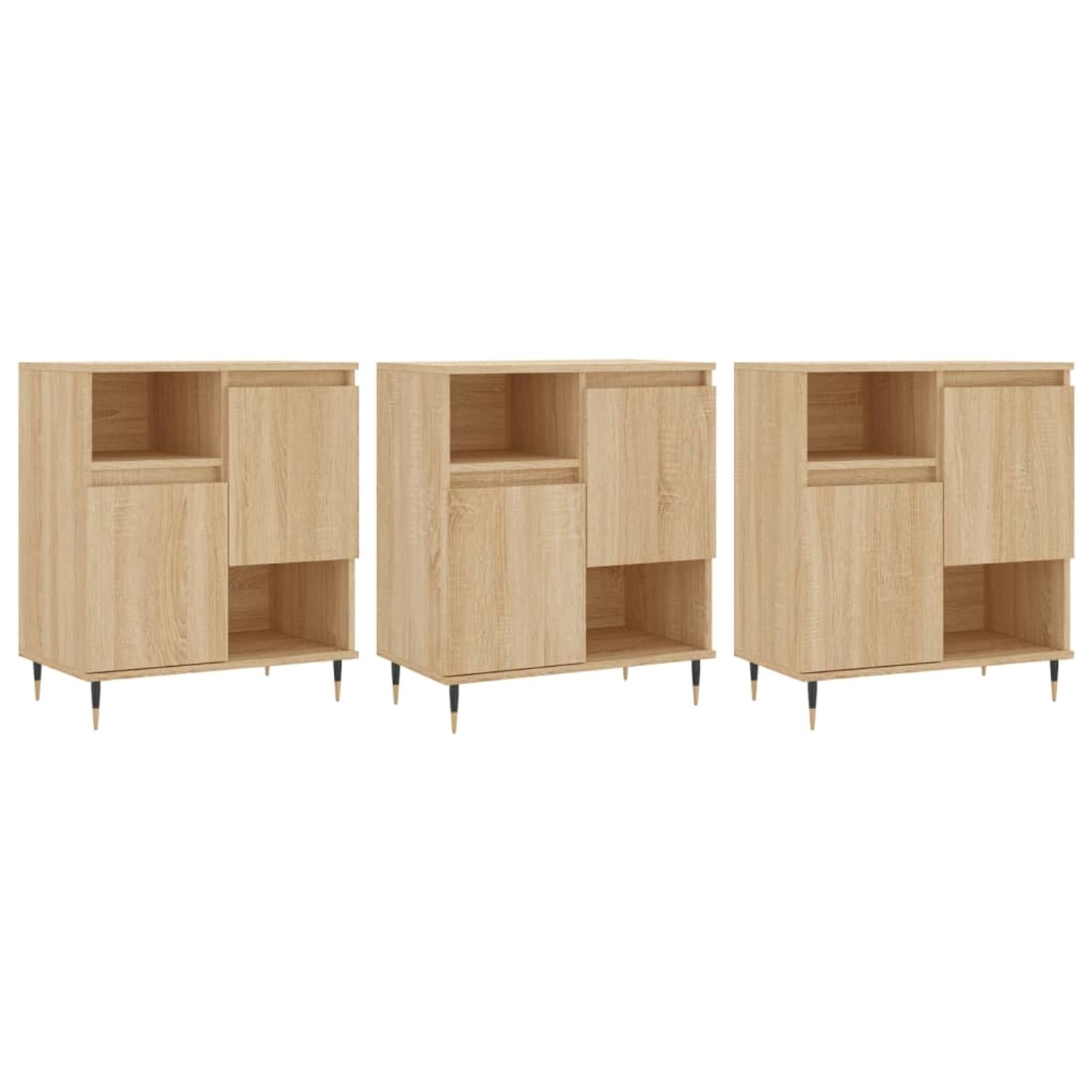 vidaXL Sideboards 3 Stk Sonoma-Eiche Holzwerkstoff 3190144 günstig online kaufen